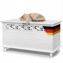 Casaria® Holztruhe Jersey Weiß 80x40x48cm Casaria® Holztruhe Jersey Weiß 80x40x48cm