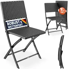 Polyrattan Klappstuhl Rom 2er-Set Anthrazit Polyrattan Klappstuhl Rom 2er-Set Anthrazit