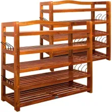Schuhregal 2er-Set Akazienholz 82x95x26cm Schuhregal 2er-Set Akazienholz 82x95x26cm