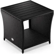 Casaria® Polyrattan Beistelltisch Vedis Schwarz 45x45x40cm Casaria® Polyrattan Beistelltisch Vedis Schwarz 45x45x40cm