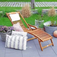 Gartenliege 2er-Set Akazienholz inkl Kopfkissen Gartenliege 2er-Set Akazienholz inkl Kopfkissen