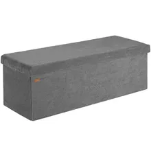 Sitzbank Anthrazit Cord 114x38x38cm MDF faltbar Sitzbank Anthrazit Cord 114x38x38cm MDF faltbar