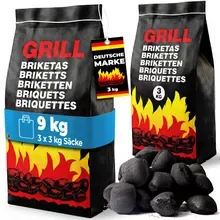 Holzkohlebriketts 3er-Set je 3kg Holzkohlebriketts 3er-Set je 3kg