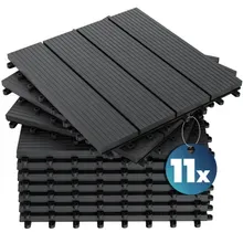 Casaria® WPC Fliesen 11er-Set Klassik Anthrazit - 30x30cm Casaria® WPC Fliesen 11er-Set Klassik Anthrazit - 30x30cm