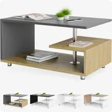 Casaria® Couchtisch Orlando Holz/Grau 95x55x50cm Casaria® Couchtisch Orlando Holz/Grau 95x55x50cm