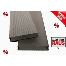*Abverkauf* WPC Massivdiele WoodoMadeira, 20 x 140 mm 3 m lang, anthrazit, geriffelt / glatt, beidseitig begehbar - 2. Wahl / Restposten *Abverkauf* WPC Massivdiele WoodoMadeira, 20 x 140 mm 3 m lang, anthrazit, geriffelt / glatt, beidseitig begehbar - 2. Wahl / Restposten