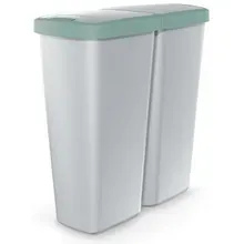 Mülleimer Duo Grau/Grün 50L 55x25x57cm Mülleimer Duo Grau/Grün 50L 55x25x57cm