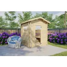 Kleine Außensauna “Finn 1” 2x2m | Gartensauna mit Vorraum | Außensauna im Holzhaus für den Garten | Saunahaus Kleine Außensauna “Finn 1” 2x2m | Gartensauna mit Vorraum | Außensauna im Holzhaus für den Garten | Saunahaus