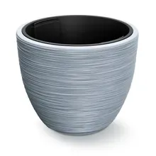 Blumentopf Rillen Grau Kunststoff 40x32cm Blumentopf Rillen Grau Kunststoff 40x32cm
