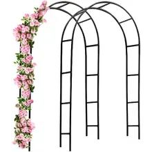 Rosenbogen 2er-Set Schwarz 240x37x140cm Rosenbogen 2er-Set Schwarz 240x37x140cm