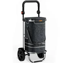 monzana® Einkaufstrolley Schwarz Alu 56L 31x24x54cm monzana® Einkaufstrolley Schwarz Alu 56L 31x24x54cm