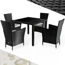 Casaria® Polyrattan Garten-Sitzgruppe Riga 5-tlg Schwarz Casaria® Polyrattan Garten-Sitzgruppe Riga 5-tlg Schwarz