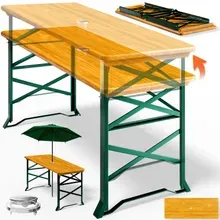 Casaria® Biertisch 2in1 höhenverstellbar 170x50 75/105cm klappbar Schirmloch Casaria® Biertisch 2in1 höhenverstellbar 170x50 75/105cm klappbar Schirmloch