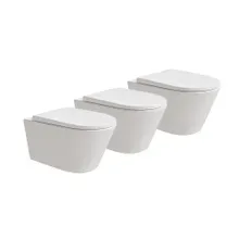 HOROW UG10R Wand-WC 53,9 cm – Weiß - 3er-Set HOROW UG10R Wand-WC 53,9 cm – Weiß - 3er-Set