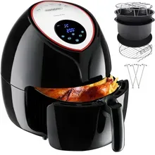 Heißluftfritteuse 9in1 Schwarz 1850W mit 9-tlg Zubehör Heißluftfritteuse 9in1 Schwarz 1850W mit 9-tlg Zubehör