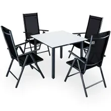 Casaria® Garten-Sitzgruppe Bern 5-tlg Anthrazit Alu Milchglas Casaria® Garten-Sitzgruppe Bern 5-tlg Anthrazit Alu Milchglas