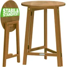 Casaria® Stehtisch klappbar Akazienholz Ø80cm H110cm wetterfest stabil Casaria® Stehtisch klappbar Akazienholz Ø80cm H110cm wetterfest stabil