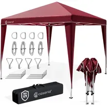 Casaria® Faltpavillon 3x3m Pop-Up Weinrot Schnellaufbau UV-Schutz 50+ wasserdicht stabil Casaria® Faltpavillon 3x3m Pop-Up Weinrot Schnellaufbau UV-Schutz 50+ wasserdicht stabil