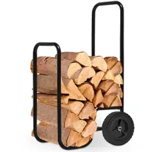 Kaminholzwagen 56x45x105cm 80 kg Tragkraft Gummireifen Kaminholzwagen 56x45x105cm 80 kg Tragkraft Gummireifen