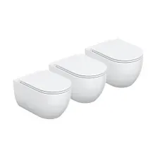 HOROW UG16R Spülrandloses Wand-WC mit Soft-Close-Deckel, 54×36×35,5cm - 3er-Set HOROW UG16R Spülrandloses Wand-WC mit Soft-Close-Deckel, 54×36×35,5cm - 3er-Set