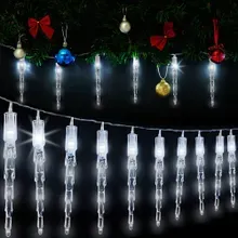 Lichterkette Weihnachten Eiszapfen Warmweiß 6,2m Lichterkette Weihnachten Eiszapfen Warmweiß 6,2m