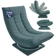 Sessel Aberdeen Graugrün Cord 5fach verstellbar 360 Grad drehbar klappbar Sessel Aberdeen Graugrün Cord 5fach verstellbar 360 Grad drehbar klappbar