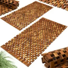 Casaria® Badematte 2er-Set Akazie Mosaik FSC®-zertifiziert Casaria® Badematte 2er-Set Akazie Mosaik FSC®-zertifiziert