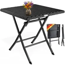 Polyrattan Klapptisch Rom Schwarz 75x65x65cm Polyrattan Klapptisch Rom Schwarz 75x65x65cm