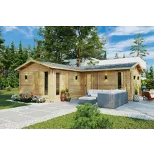 Eck-Blockhaus mit Schlafzimmer “Devon 1” 8x8m | Großes Eck-Gartenhaus 4x6m | Eck-Blockhaus | Holzhaus als Ferienhaus kaufen Eck-Blockhaus mit Schlafzimmer “Devon 1” 8x8m | Großes Eck-Gartenhaus 4x6m | Eck-Blockhaus | Holzhaus als Ferienhaus kaufen