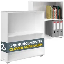 Bücherregal Vela 2er-Set Weiß 2 Fächer Bücherregal Vela 2er-Set Weiß 2 Fächer