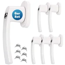 monzana® Fenstergriff 6er-Set Weiß abschließbar monzana® Fenstergriff 6er-Set Weiß abschließbar