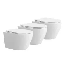 HOROW UG09R Wand-WC aus Keramik mit Soft-Close-Sitz & Superspin-Spülung - 3er-Set HOROW UG09R Wand-WC aus Keramik mit Soft-Close-Sitz & Superspin-Spülung - 3er-Set