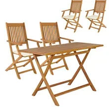 Casaria® Garten-Sitzgruppe Bari 5-tlg Akazienholz FSC®-zertifiziert Sitzkissen Creme Casaria® Garten-Sitzgruppe Bari 5-tlg Akazienholz FSC®-zertifiziert Sitzkissen Creme