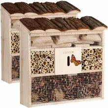 Cadoca® Insektenhotel Nistkasten 2er-Set 30,5x9,5x31cm Cadoca® Insektenhotel Nistkasten 2er-Set 30,5x9,5x31cm