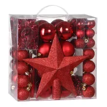 Weihnachtskugeln Rot 77 tlg in matt glänzend & glitzernd Weihnachtskugeln Rot 77 tlg in matt glänzend & glitzernd