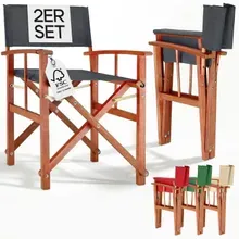 Regiestuhl Anthrazit 2er-Set Eukalyptusholz FSC®-zertifiziert Klappbar Regiestuhl Anthrazit 2er-Set Eukalyptusholz FSC®-zertifiziert Klappbar