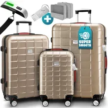 Hartschalenkoffer-Set Exopack 3-tlg Champagner ABS Zubehör Hartschalenkoffer-Set Exopack 3-tlg Champagner ABS Zubehör