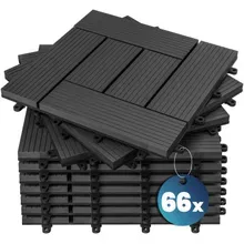 WPC Fliesen 66er-Set Mosaik Anthrazit - 30x30cm WPC Fliesen 66er-Set Mosaik Anthrazit - 30x30cm