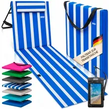 Strandmatte Blau/Weiß 158x56x46cm gepolstert Strandmatte Blau/Weiß 158x56x46cm gepolstert