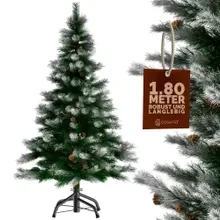Casaria® Künstlicher Weihnachtsbaum 180cm PVC Schnee-Optik mit Metallständer Casaria® Künstlicher Weihnachtsbaum 180cm PVC Schnee-Optik mit Metallständer