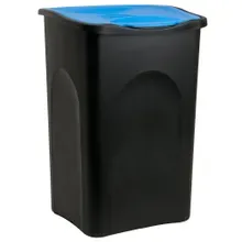 Stefanplast Mülleimer Schwarz/Blau Kunststoff 50L Stefanplast Mülleimer Schwarz/Blau Kunststoff 50L