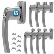 monzana® Fenstergriff 8er-Set Silber abschließbar monzana® Fenstergriff 8er-Set Silber abschließbar