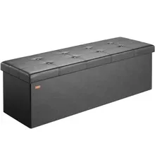 Sitzbank Schwarz 115x38x38cm mit Stauraum faltbar Sitzbank Schwarz 115x38x38cm mit Stauraum faltbar