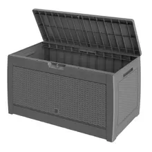 Casaria® Gartenbox Rato 310L Grau Rattan Optik wasserdicht Casaria® Gartenbox Rato 310L Grau Rattan Optik wasserdicht