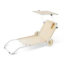 Casaria® Gartenliege Kreta Beige Alu mit Rollen Casaria® Gartenliege Kreta Beige Alu mit Rollen