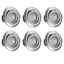 monzana® LED Einbauleuchte Krog 6er-Set Nickel monzana® LED Einbauleuchte Krog 6er-Set Nickel