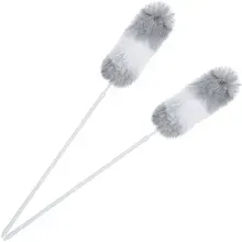 Staubwedel 2er-Set Grau/Weiß mit Teleskopstiel Staubwedel 2er-Set Grau/Weiß mit Teleskopstiel