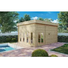 Gartenhaus “Golfsimulator 4” 6x5m | Golfsimulator für den Garten | 5x6m großes Gartenhaus aus Holz mit Flachdach | Gartenbüro Gartenhaus “Golfsimulator 4” 6x5m | Golfsimulator für den Garten | 5x6m großes Gartenhaus aus Holz mit Flachdach | Gartenbüro
