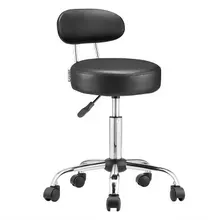 Rollhocker Schwarz 360° drehbar mit Rückenlehne Rollhocker Schwarz 360° drehbar mit Rückenlehne
