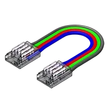 LED Strip-zu-Strip Verbinder – 4-polig, 10 mm, lötfrei mit 15 cm Verbindungskabel für RGB SMD LED Streifen LED Strip-zu-Strip Verbinder – 4-polig, 10 mm, lötfrei mit 15 cm Verbindungskabel für RGB SMD LED Streifen